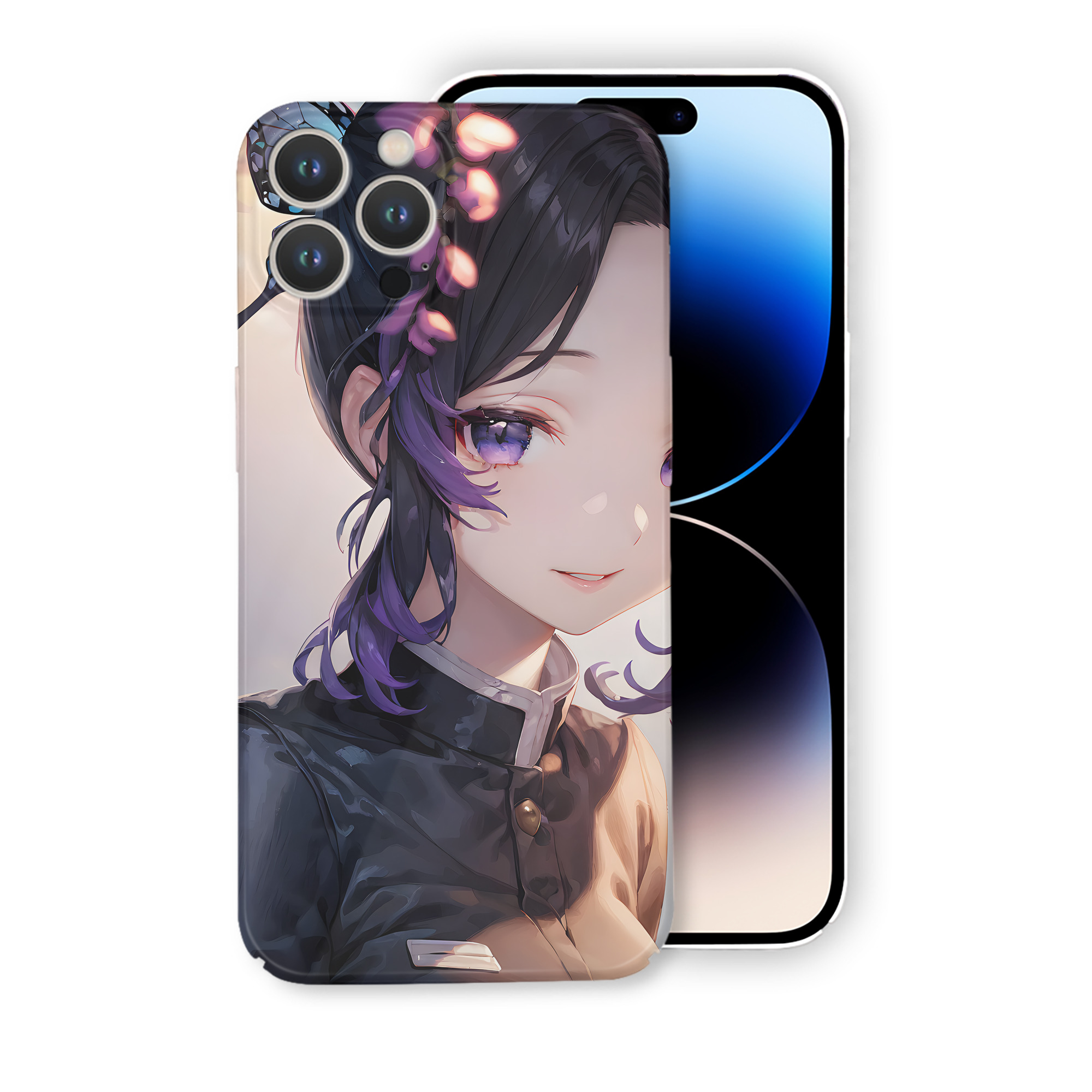 （画像用） 鬼滅の刃（きめつのやいば）蟲柱-胡蝶 しのぶ／こちょう しのぶ Kochou Shinobu 【iPhone 14シリーズ対応】ハードケース